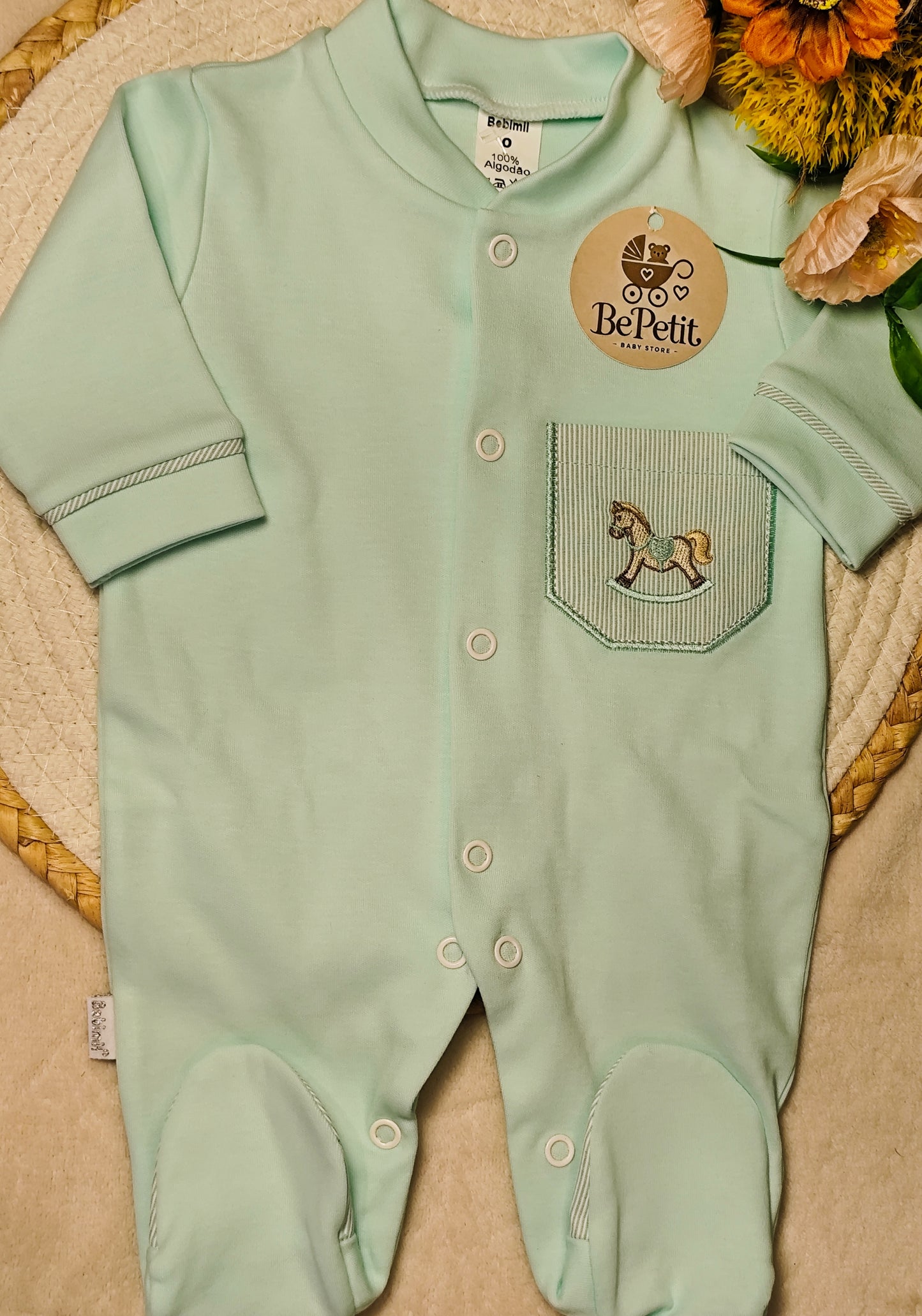Babygrow algodão verde