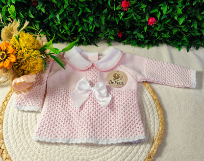 Conjunto malha laços de Cetim Rosa