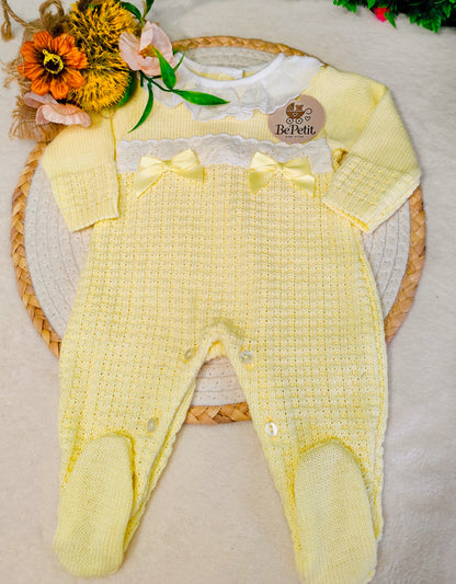Babygrow malha algodão amarelo