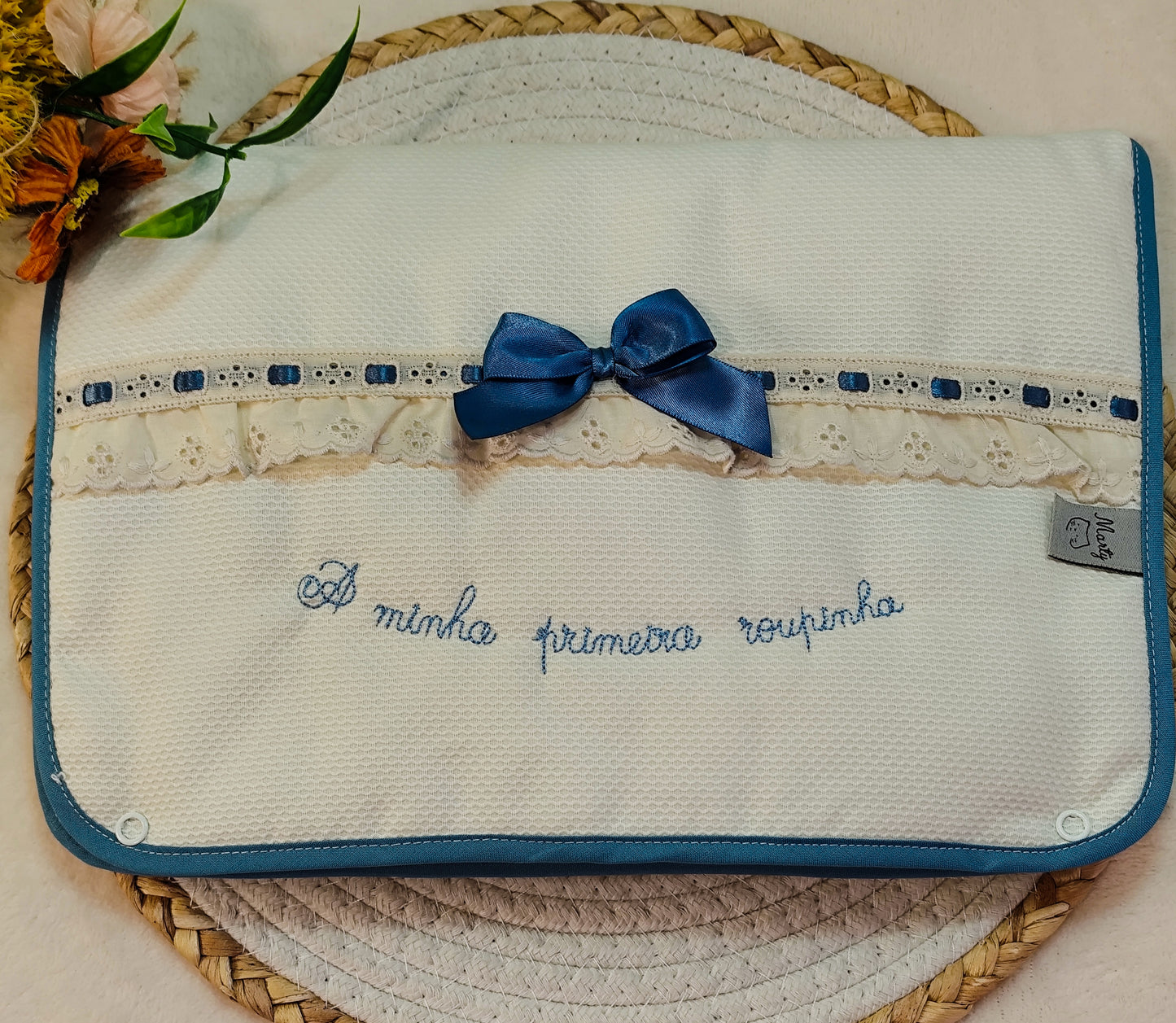 Conjunto primeira roupinha bordado inglês