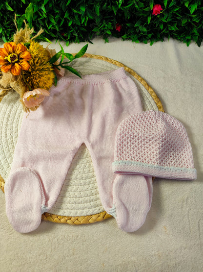 Conjunto malha laços de Cetim Rosa