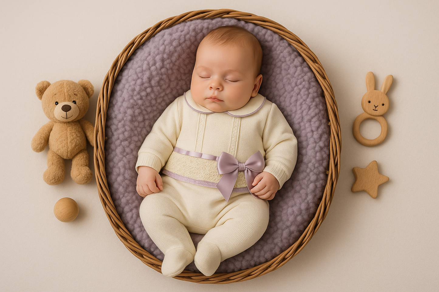 Conjunto malha laços de Cetim lavanda