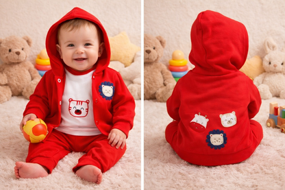 Conjunto vermelho de três peças
