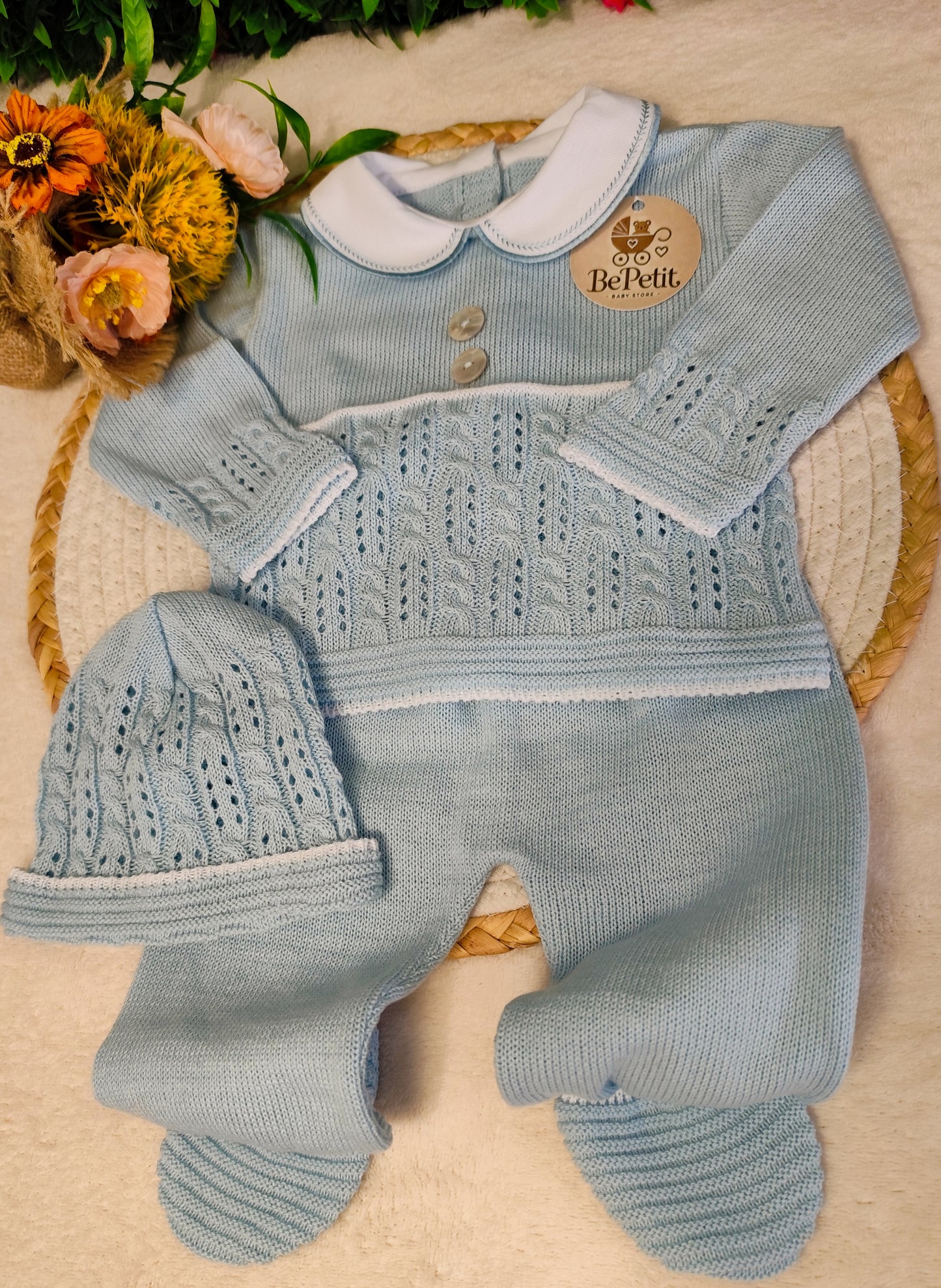 Conjunto saída maternidade azul