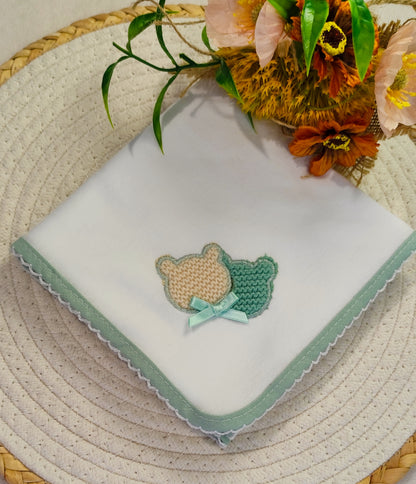 Conjunto Toalha + Fralda Ursinho cetim