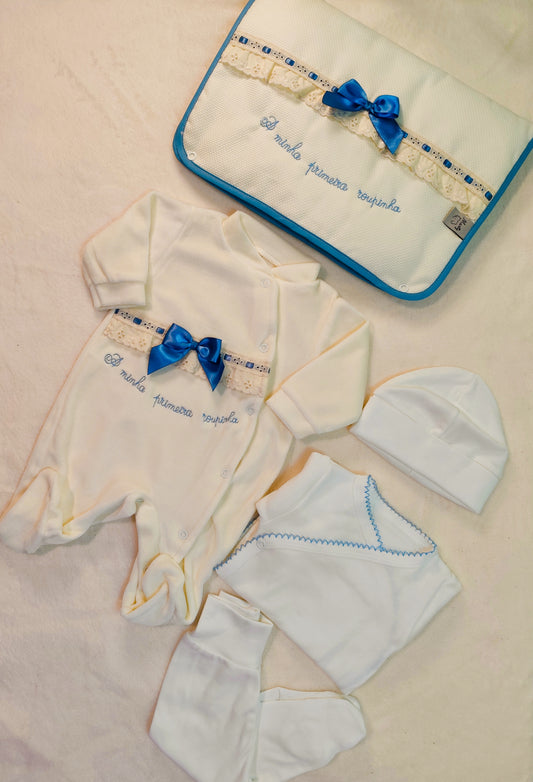 Conjunto primeira roupinha bordado inglês