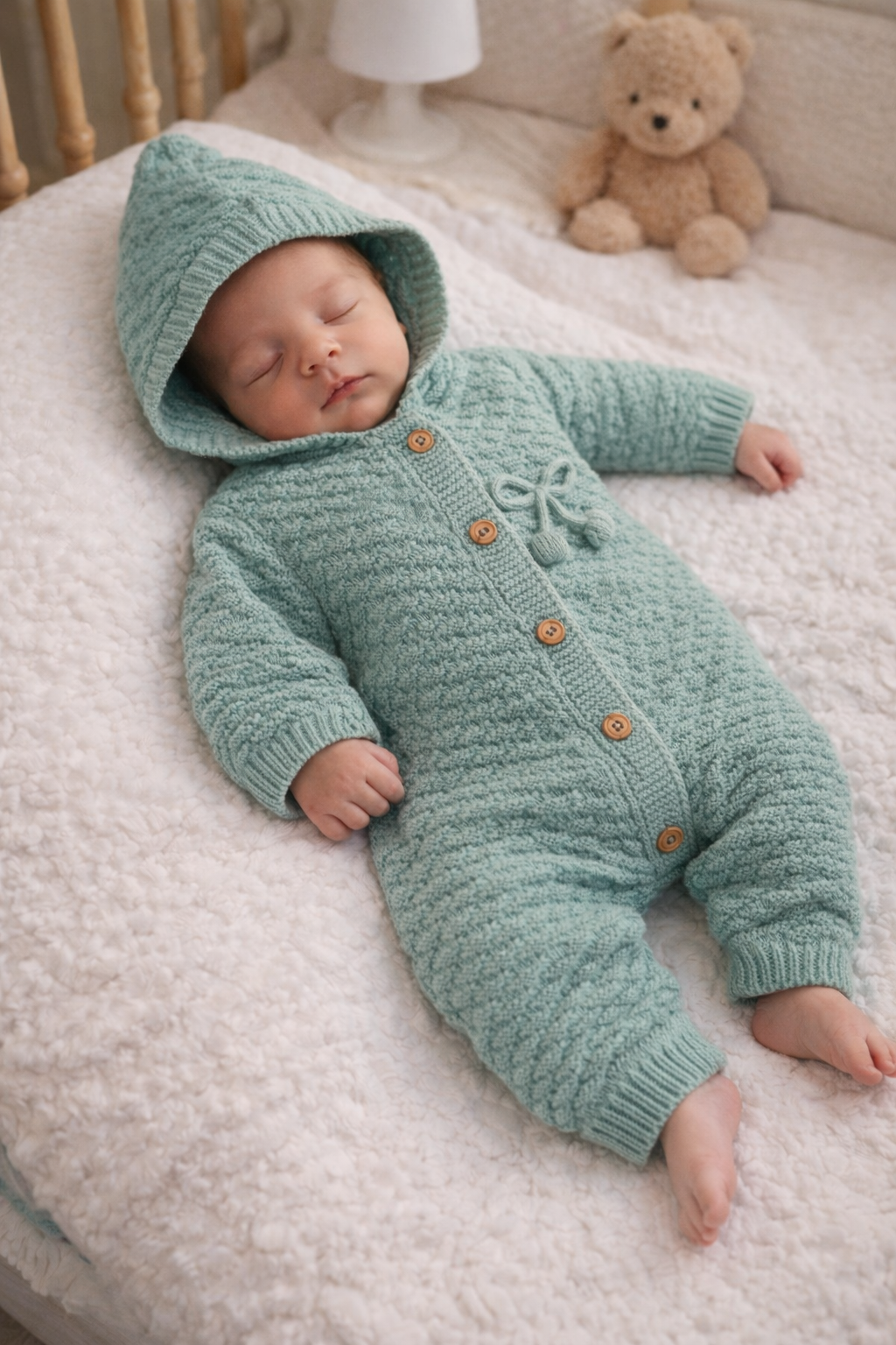 Macacão com capuz para recém nascidos