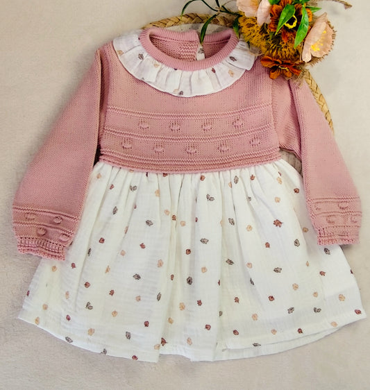 Vestido Malha com tecido