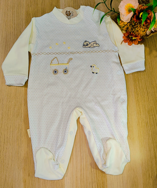 Babygrow pérola com bordados
