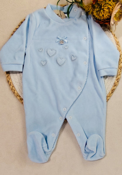 Babygrow veludo corações