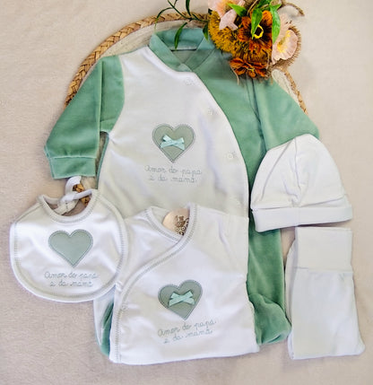 Conjunto "Amor do Papai e da Mamãe" – 5 Peças