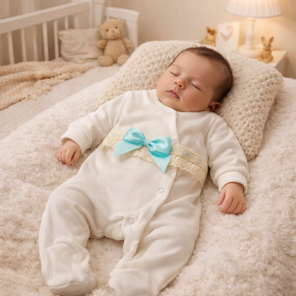 Babygrow  algodão com laço Cetim