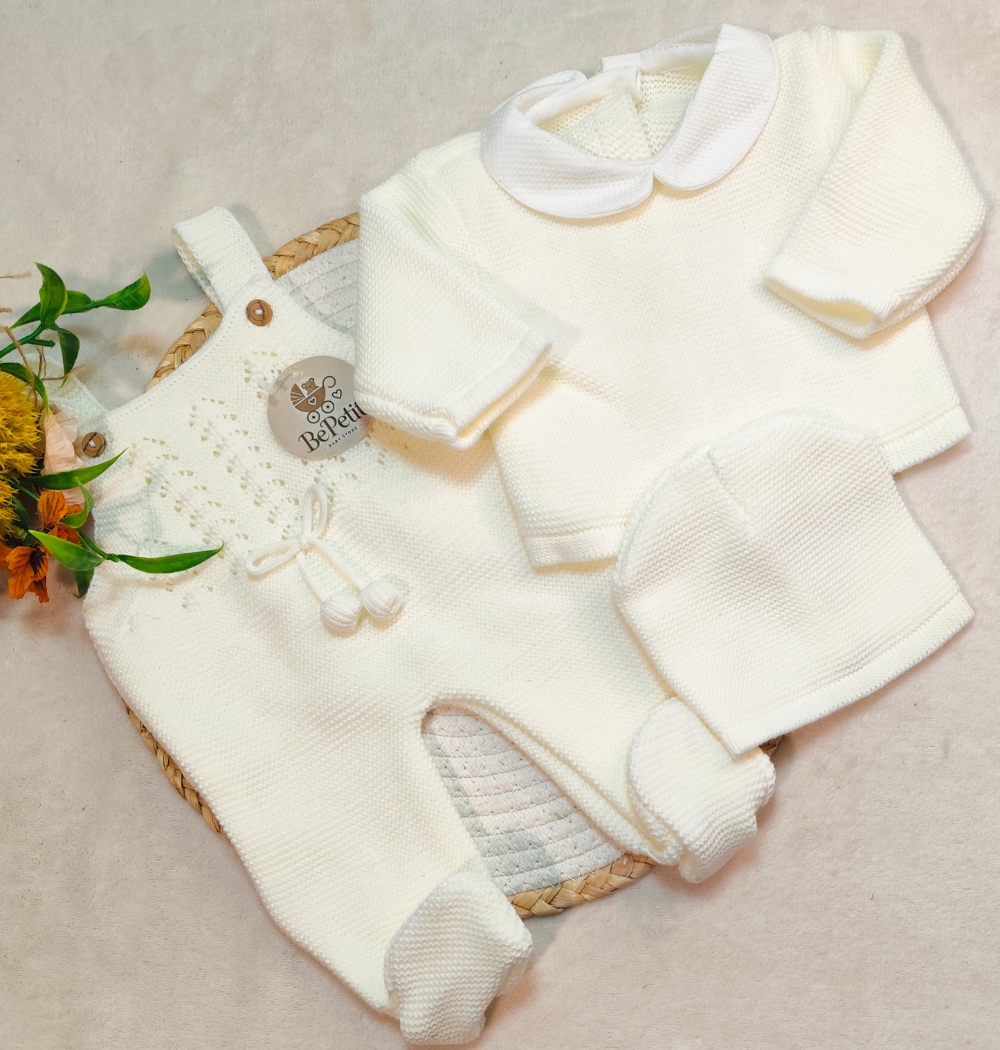 Jardineira pérola conjunto 3 peças