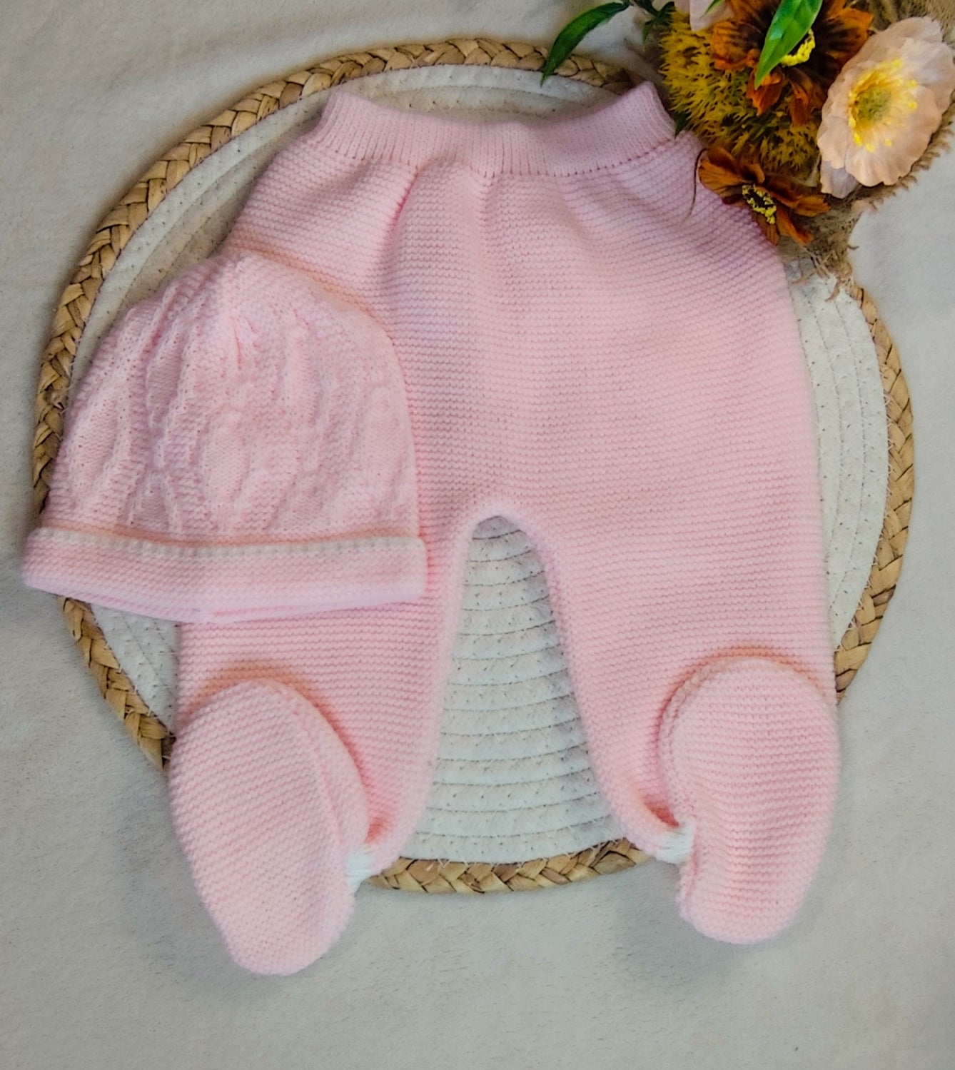 Conjunto rosa malha