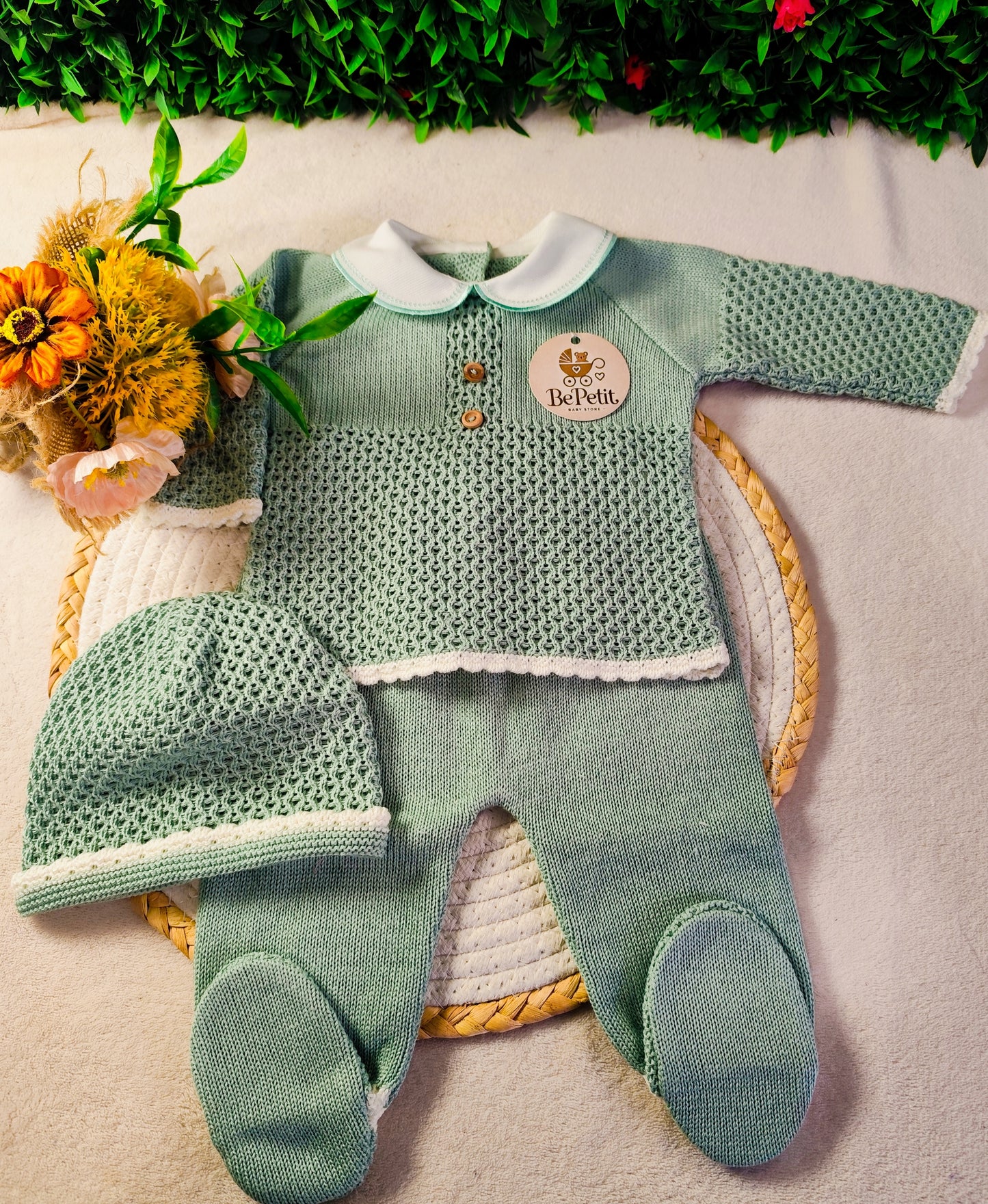 Conjunto malha algodão verde