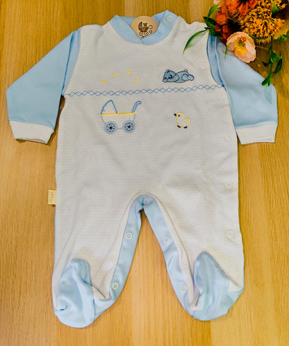 Babygrow azul bordado