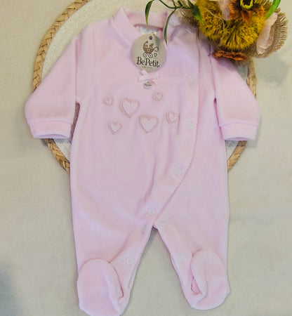 Babygrow veludo corações