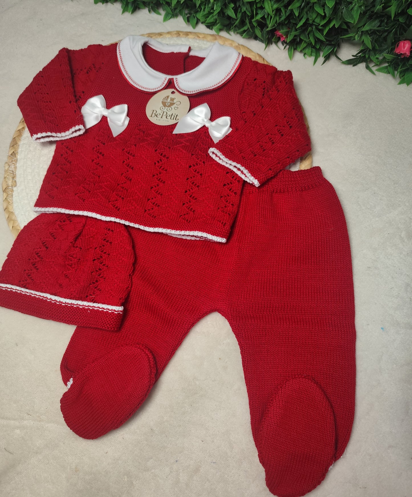 Conjunto saída de maternidade vermelha