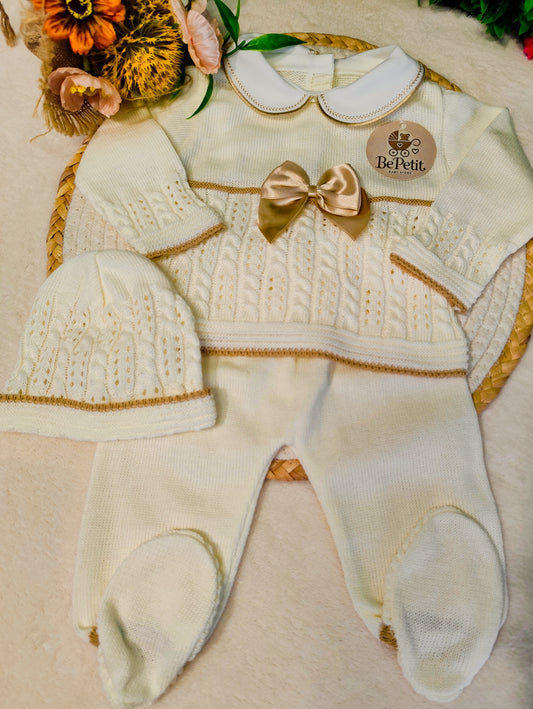 Conjunto saída de maternidade cetim