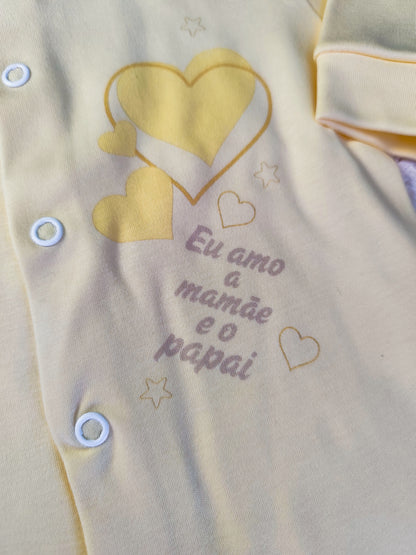Babygrow algodão mamãe e papai