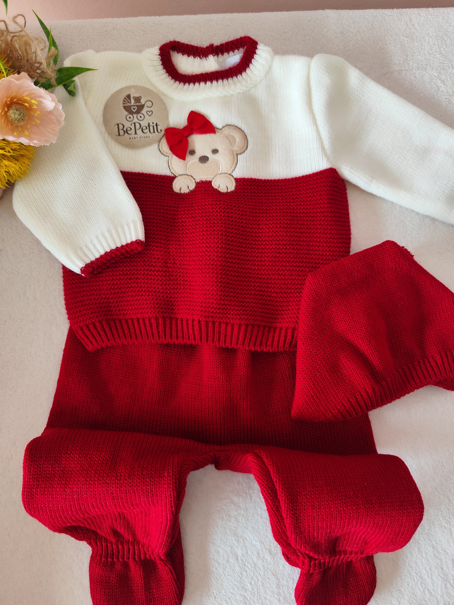 Conjunto 3 peças vermelho menina