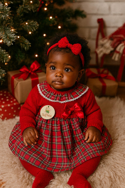 Vestido com laço de cetim