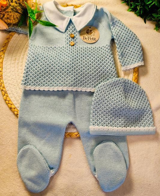 Conjunto malha algodão azul