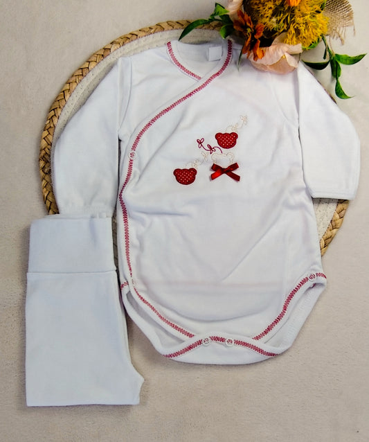 Conjunto de interiores ursinhos body e calça c/ carda
