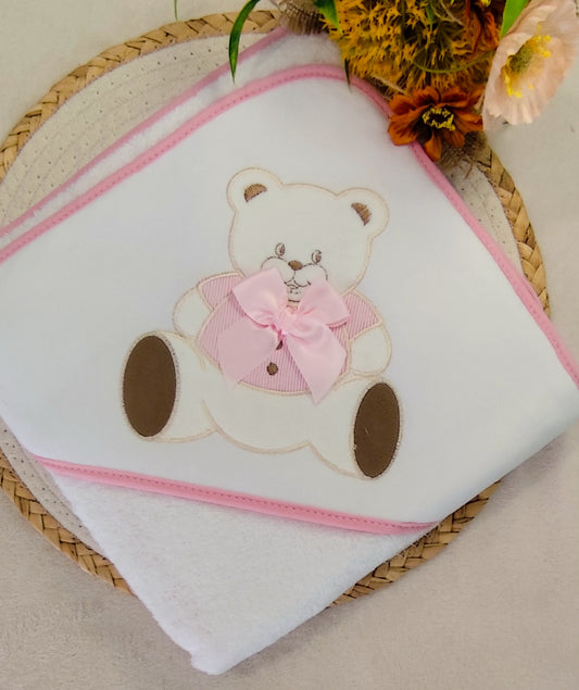 Toalha urso laço cetim
