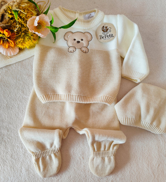 Conjunto 3 peças bege